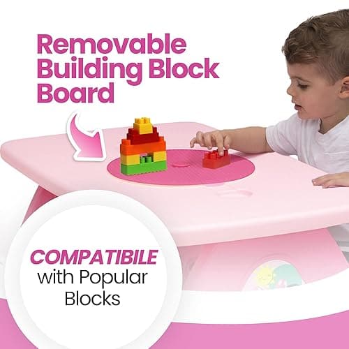 Delta Children Disney Minnie Mouse 4 Seat Activity Picnic Table with Lego Compatible Tabletop - Minnie Mouse thumbnail 3