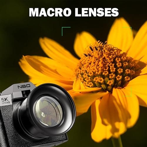 NBD 5K Digital Cameras for Photography - 16X Zoom Travel Camera with 180° Flip Screen, 64MP Vlogging Cameras Fotograficas for YouTube, Auto Focus, Macro Lens, 2 Batteries & 64GB TF Card（Black） thumbnail 9