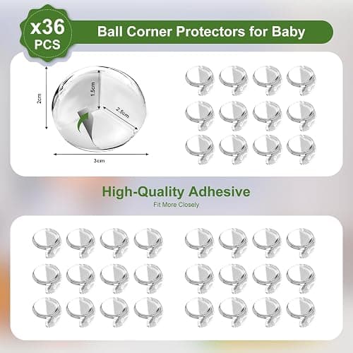 36 Pack Corner Protector Baby, Table Corner Protectors for Baby Clear Corner Protectors for Furniture Corner Guards Baby Proof Bumpers Corner Covers Baby Safety Child Proofing thumbnail 2