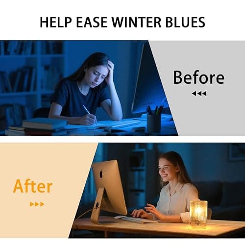 Mirasium Battery Operated Lamp, Cordless Table Lamp with Timer, Desk Bedside Lamps with LED Warm Light, Glass Small Table Lamp for Bedroom, Bathroom, Living Room, Home Decor - Amber thumbnail 5