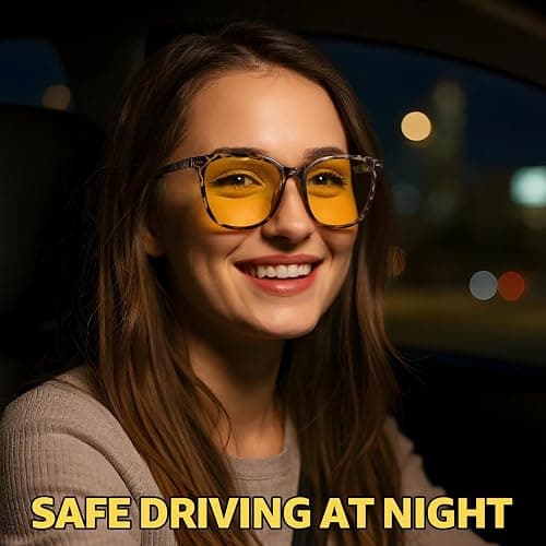Myiaur Polarized Night Vision Glasses for Women, Anti Glare Driving Vision Glasses with Yellow Lens, UV400 Protection thumbnail 2