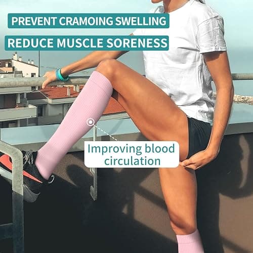 Laite Hebe 4 Pairs-Compression Socks for Women&Men Circulation-Best Support for Nurses,Running,Athletic thumbnail 4