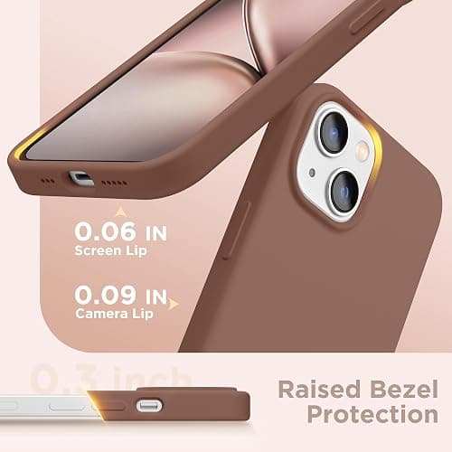 GolbinBox Magnetic for iPhone 13 Case & iPhone 14 Case, Compatible with MagSafe, [Soft Anti-Scratch Microfiber Lining], Slim Liquid Silicone Shockproof Protective Phone Case 6.1 inch, Brown thumbnail 7