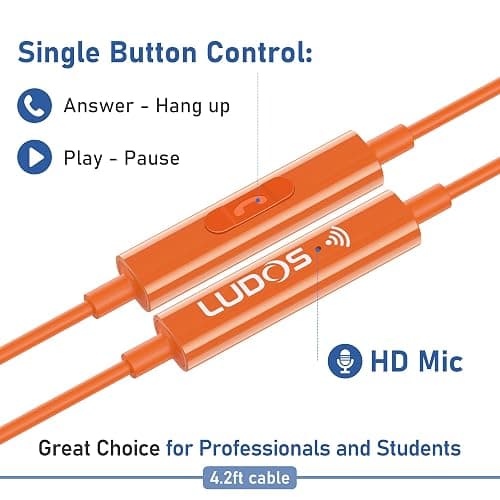 LUDOS FEROX USB C Headphones for iPhone 17 16 15 Pro Max Plus Air iPad Pro, 5 Years Warranty, USB-C Earbuds for Samsung Galaxy S24 S23 Ultra S22 S21 FE S20 Z Flip 3 Fold 4 A53, USB Type C Earphones thumbnail 4