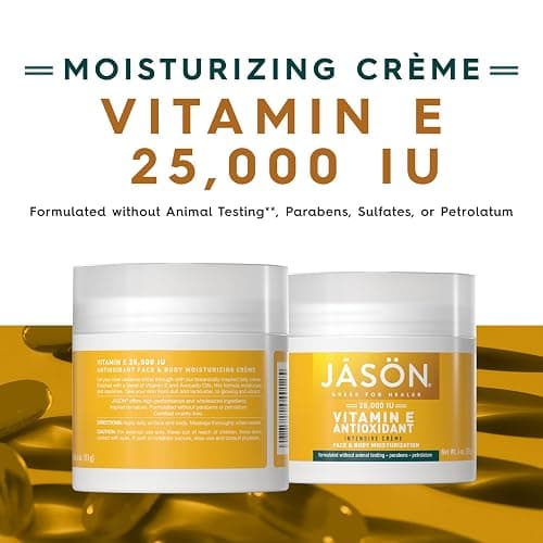 JASON Vitamin E Antioxidant Intensive Crème Face & Body Moisturization, 25,000 IU Body Cream Moisturizer, 4 Fluid Ounces thumbnail 2