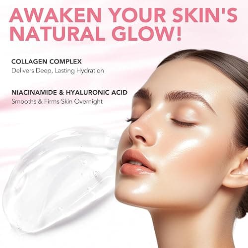 Akeeronn Collagen Overnight Wrapping Peel Off Facial Mask, Collagen Night Wrapping Mask, Hydrating Anti Wrinkle Lifting for All Skin Types, Firming&Elasticity Sleeping Mask (Brush Included) thumbnail 8