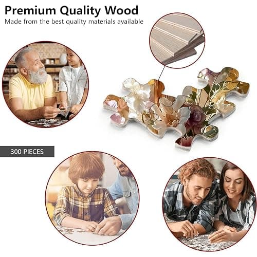 Great Jigsaw Puzzles for Adults 300 Pieces Religious Cross with Daisy Flowers Puzzles for Adults Toys Gift Family Decoration Kids Puzzle thumbnail 5