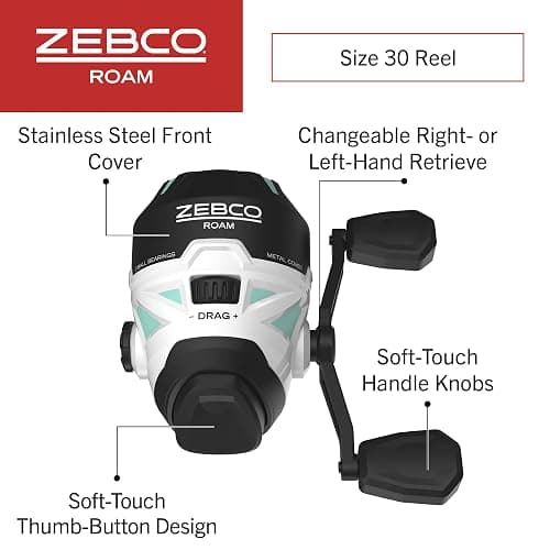 Zebco Roam Telescopic Fishing Rod and Spinning or Spincast Fishing Reel Combo, Durable 6-Foot Fiberglass Rod with ComfortGrip Handle, Pre-spooled with Zebco Cajun Fishing Line thumbnail 3