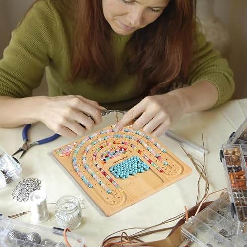 Petoysoso Bamboo Bead Board for Jewelry Making - Necklace and Bracelet Beading Board - Jewelry Making Supplies thumbnail 6