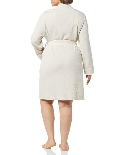 Amazon Essentials Women's Lightweight Waffle Mid-Length Robe (Available in Plus Size) - Small - Beige thumbnail 5