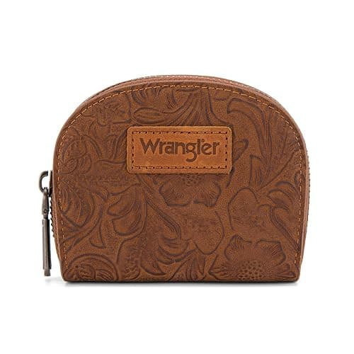 Montana West Wrangler Credit Card Holder for Women Small RFID Blocking Wallet Floral Tooling Coin Purse Brown thumbnail 6
