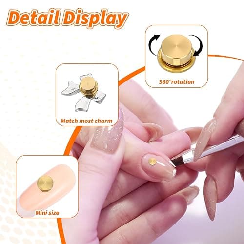30 PCS Rotating Nail Charms Nail Art Rotating Charm Bearing for Nails Art Designs, Jewelry Rotat Tools for Women DIY Crafting Jewelry Accessories, Gold thumbnail 3
