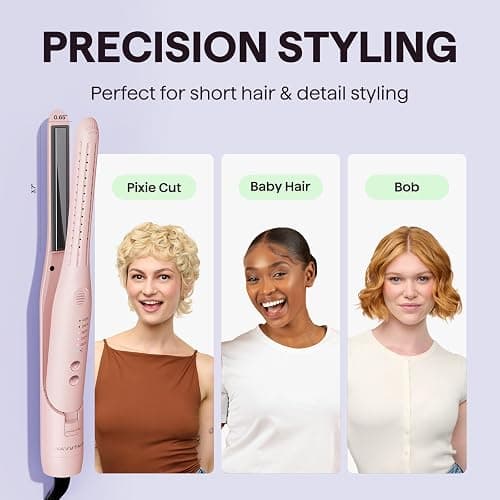 Wavytalk 0.65" Pencil Flat Iron, Cool Curl Pencil, Small Airflow Styler and Straightener for Short Hair, Pixie Cut and Edges, Curling Iron for Short Hair with 360º Cool Airflow for Long-Lasting Hold thumbnail 2