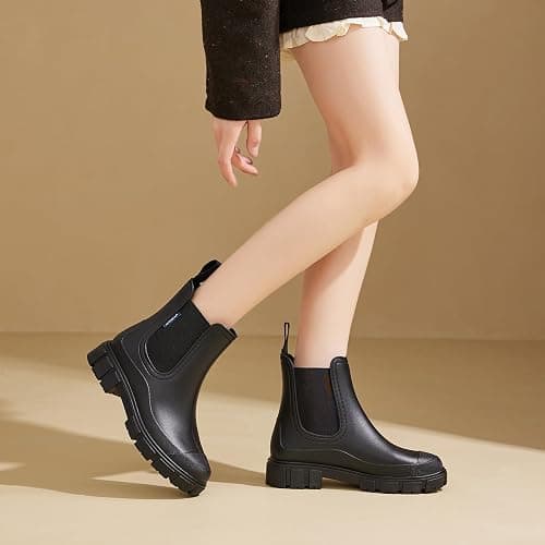 WOWSTICK Women’s Ankle Rain Boots Waterproof Lightweight Slip Resistant Fashion Garden Booties thumbnail 2