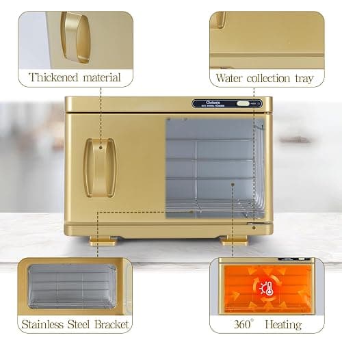 Towel Warmer,Towel Steamer for Facial, Professional Spa Hot Towel Warmer 8L, Towel Warmer Cabinet, Towel Cabinet for Facial Caddy for Salon,Spa, Massage Use(Gold) thumbnail 3