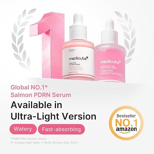 medicube PDRN Pink Peptide Serum with Salmon DNA, 3.71 fl. Oz | Ultra Light Hydrating Serum with Hyaluronic Acid - Fast-Absorbing Glow Care for Skin Clarity, Korean Skincare, 3.71 fl. Oz thumbnail 2