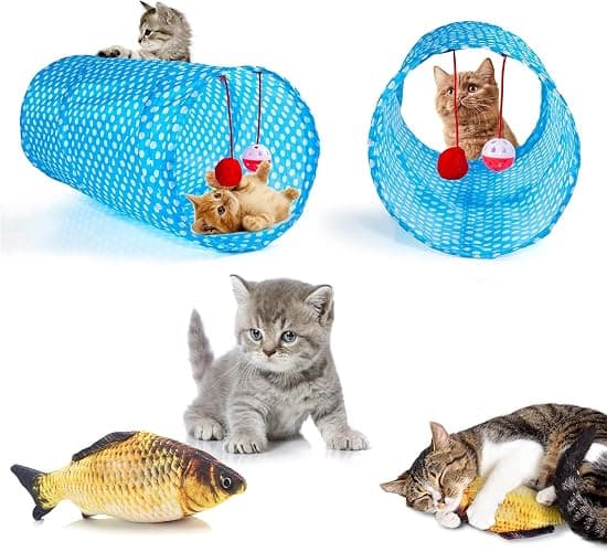 AILUKI 35PCS Cat Toys Variety Pack for Indoor Cats, Kitten Toys Cat Tunnel | Kitten Toys for Indoor Kittens Cat Toy Bundle Set with Feather Wand, Plush Mice, Crinkle Balls & Interactive Cat Toys Bundle thumbnail 2