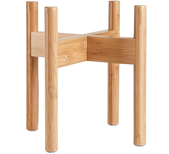 Dog Bowl Stand for Large Breed - 14-inch High, Adjustable Sideways to Fit Various Sizes of Pet Food/Water Bowls, Slow Feeders, and Drink Fountains - Bamboo thumbnail 9