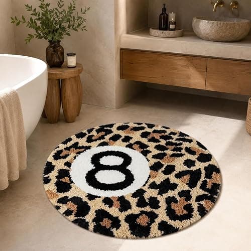 exylosluxek Leoparden Teppich 8 Ball, 8 Ball Rug, Runder Bedruckter Kleiner Teppich für Gaming Zimmer Deko thumbnail 6