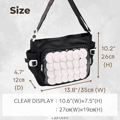Lapimou Ita Bag Cute Kawaii Shoulder Crossbody Pin Display Ita Purse with Insert thumbnail 7