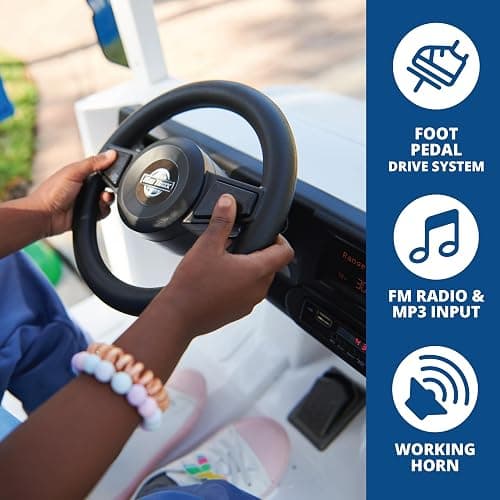 Kid Trax 6V USPS Mail Truck Ride-On Toy, Ages 3-5, Max Weight 60 lb, Includes Mailbox, Play Envelopes, Working Headlights/Horn, FM Radio/MP3 Input thumbnail 4