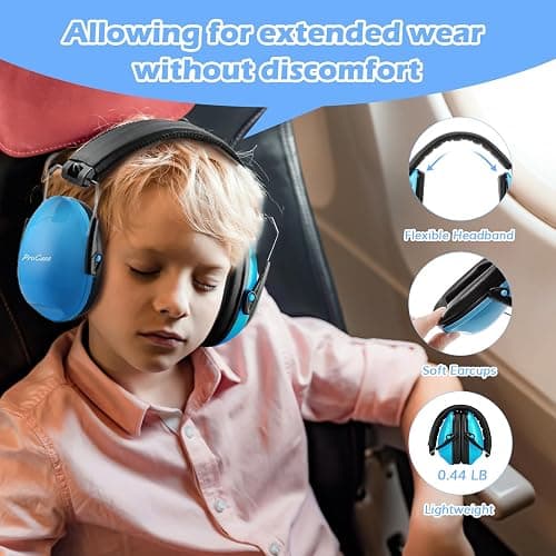 ProCase Noise Cancelling Headphones for Kids Toddler, SNR 27dB Noise Reduction Ear Muffs, Hearing Protection for Monster Jam, Concerts, Fireworks, Shooting, Air Show, Autism Sensory Needs -Blue thumbnail 5