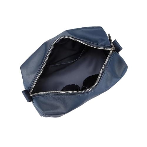 YONBEN Organizer Bag Lightweight Cosmetic Bag with Ring Clasp Perfect Travel Makeup Bag for Women nylon Stand Up Design (Navy Blue/Nylon) thumbnail 7