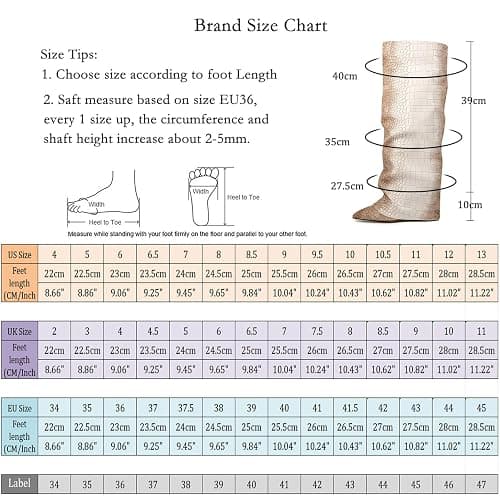 Roimaash Chunky High Heels Fold Over Boots For Women thumbnail 7