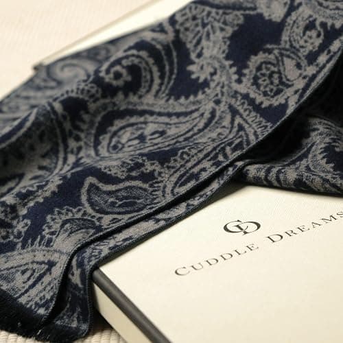 CUDDLE DREAMS Men's Silk Scarves for Winter, 100% Mulberry Silk Brushed, Luxuriously Soft & Warm, Decent Box Packed thumbnail 6