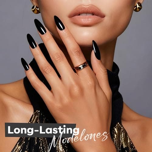 modelones Nail Polish, 15 ml Classic Black Nail Polish Quick Dry Nail Strengthener Long Last Shine Fingernail Toe Nail Art DIY Home Travel Manicure Gift for Women Girls 0.5 Fl Oz thumbnail 2