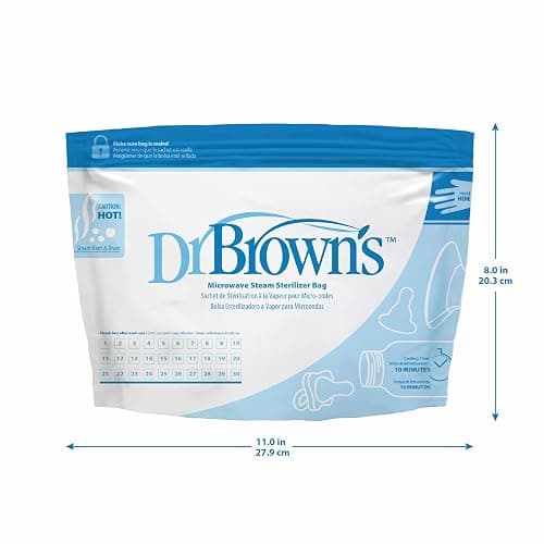 Dr. Brown’s Microwave Steam Steriliser Bags for Baby Bottles, Travel Steriliser, Reusable Steriliser Bags, Hospital-Grade Sterilising Bags, 5-ct thumbnail 3
