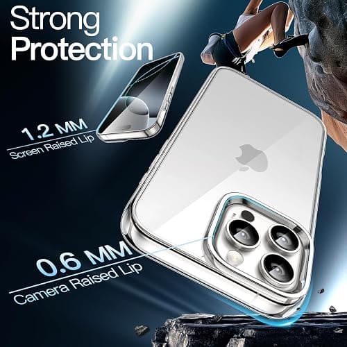 JETech Case for iPhone 16 Pro, Anti-Yellowing, Clear | Shockproof Protection, Scratch Resistant Hard PC Back, Durable Transparent TPU Bumper thumbnail 4