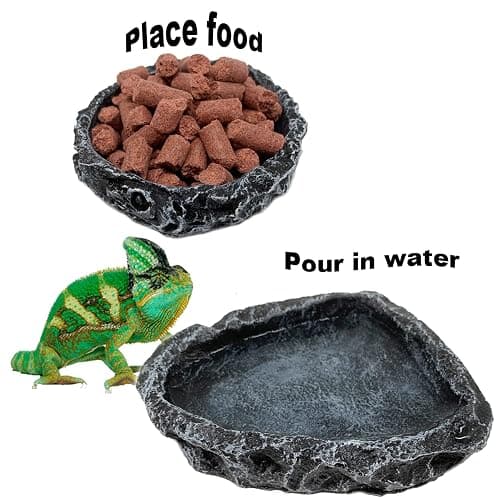 2 Pack Reptile Feeding Dish Corner Bowl, Reptile Water Dish Food Bowl Feeding Terrarium Bowls for Bearded Dragon Lizard Frog Gecko Tortoise Hermit Crab thumbnail 2