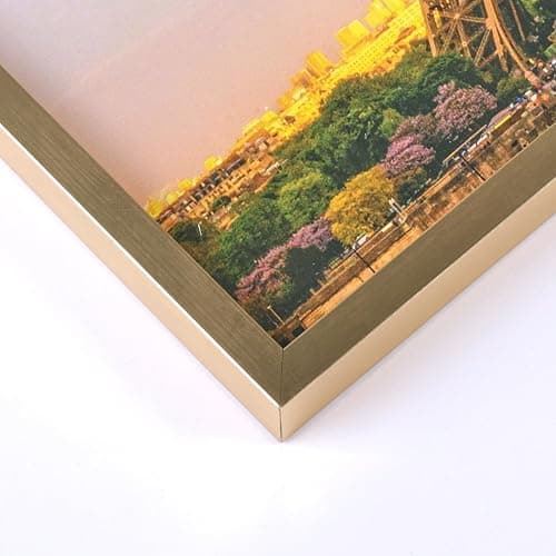 upsimples 4x6 Picture Frame Set of 3, Made of High Definition Glass for 4 x 6 Gold Frames, Wall and Tabletop Display Thin Border Photo Frame for Home Décor thumbnail 7