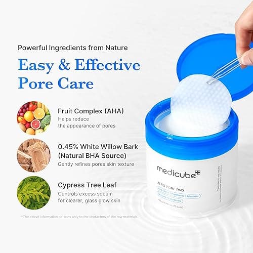 Medicube Zero Pore Pads 2.0, Dual-Textured Facial Toner Pads for Exfoliation and Pore Care with 4.5% AHA Lactic Acid & 0.45% BHA Salicylic Acid, Ideal for All Skin Types, Korean Skin Care (70 units) thumbnail 5