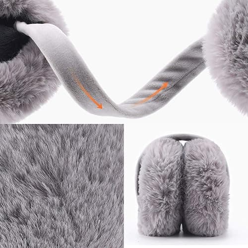 LCXSHYE Winter Ear muffs Faux Fur Warm Earmuffs Cute Foldable Outdoor Ear Warmers For Women Girls thumbnail 5