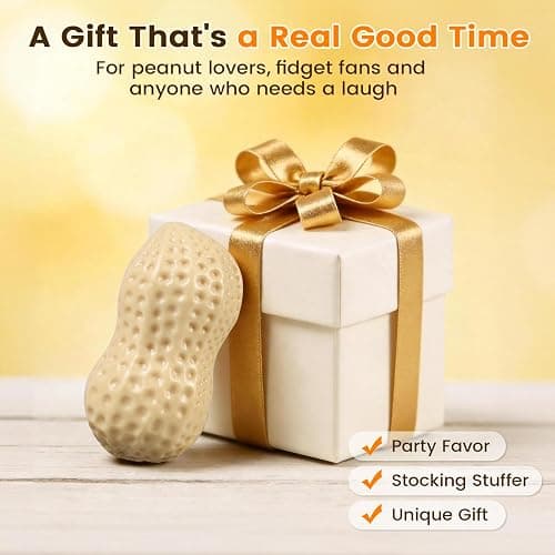 Crunchy Peanut Squishy - Stress Relief Moldable Coconut Oil Squishy | Single Pack, Soft & Shapeable, Realistic Peanut Design for Adults & Teens, Zero Rebound, 4.33" x 2.16" thumbnail 6