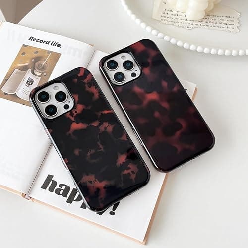 Sayoaho Compatible with iPhone 16 Case, Classic Brown Print Leopard Tortoise Shell Retro Amber, Soft TPU and Hard Back Shockproof Phone Case for iPhone 16 6.1 inch, Color A thumbnail 2