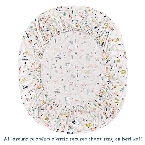 JSD Car Kids Printed Sheet Set Full Size, 4 Piece Soft Microfiber Bed Sheets Deep Pocket thumbnail 5