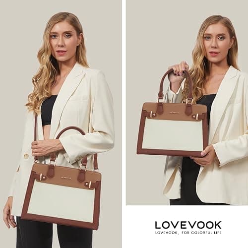 LOVEVOOK Purses and Handbags for Women, Tote Shoulder Bag Satchel Black Purse and PU Leather Top Handle for ladies thumbnail 2