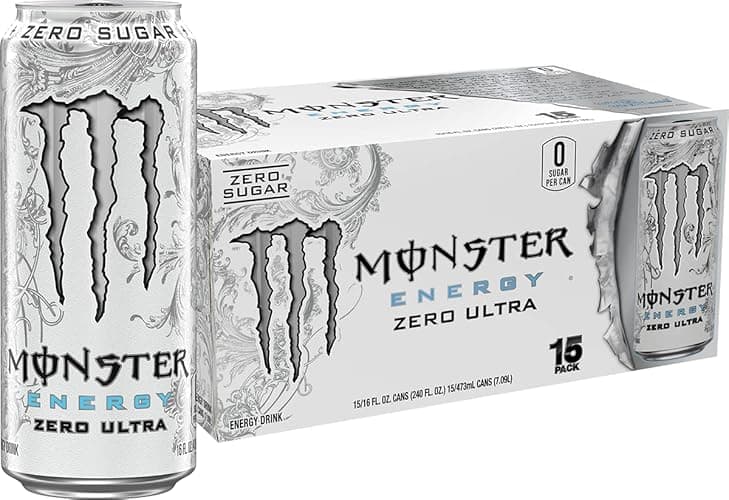 Monster Energy Zero Ultra, Sugar Free Energy Drink, 16 Ounce | Pack of 15 - Image 1