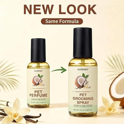 ulroyda Dog Cologne & Pet Perfume – Long-Lasting Coconut & Vanilla Scent | Alcohol-Free Deodorizing Spray for Dogs & Cats, Gentle Non-sticky Grooming Formula, 4.06 oz thumbnail 2