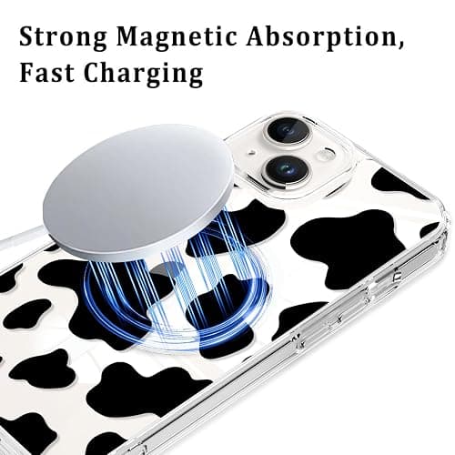 KANGHAR Magnetic Designed for iPhone 15 Case Clear Compatible with MagSafe Cute Cow Print Pattern Soft TPU Bumper Shockproof Anti-Scratch Slim Phone Cover Designed for iPhone 15 Cases thumbnail 6