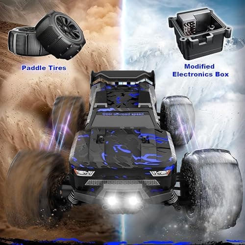 1:14 Scale RC Cars for Adults, 60KPH High Speed RC Truggy, 4X4 Off-Road Remote Control Truck, Waterproof Electric Car with 2S Battery, All Terrain RC Vehicle for Snow, Sand, Beach & Rocky Surfaces thumbnail 6