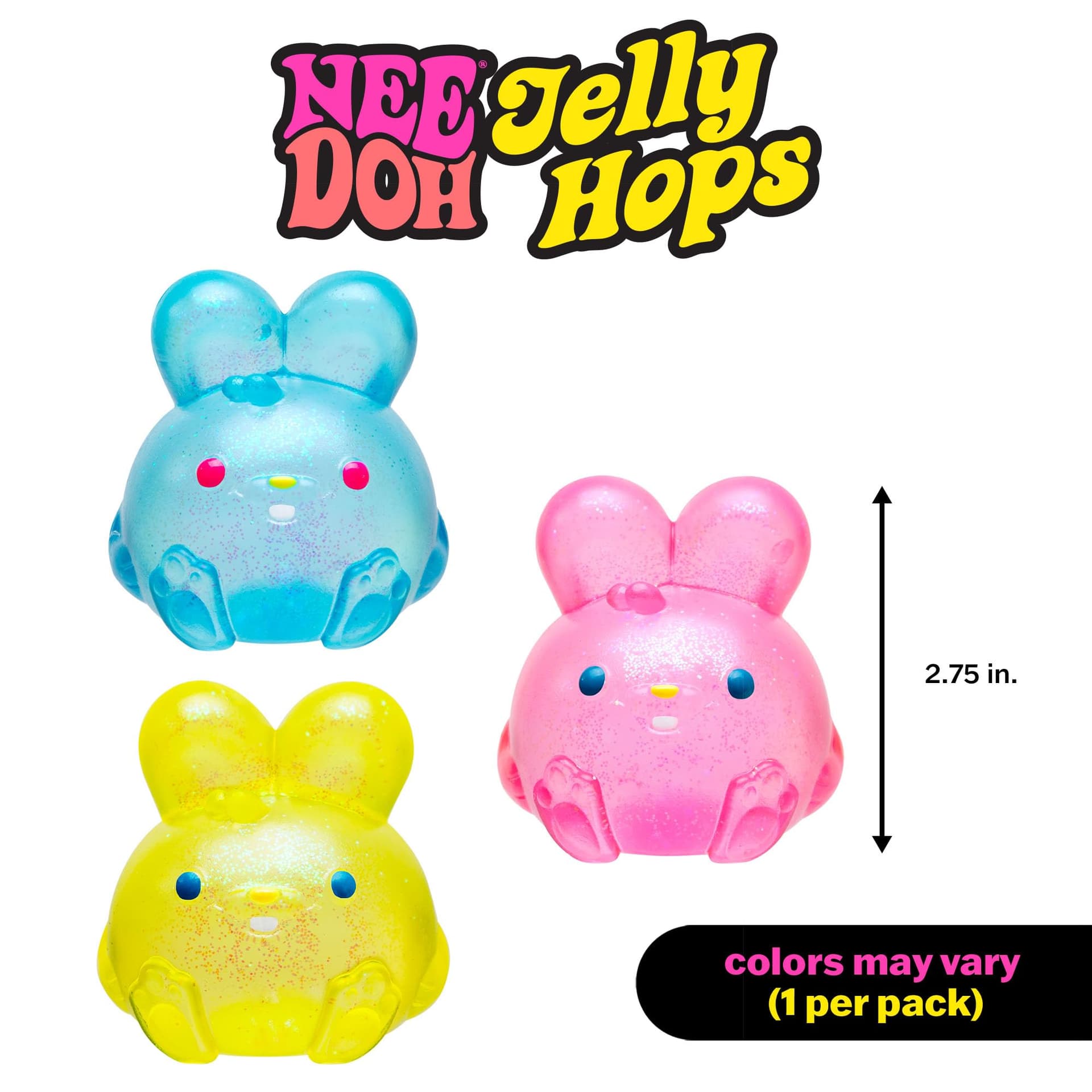 Needoh Jelly Hops Scented Bunnies, Assorted Colours - Soft Squeezable Texture, Sparkly Finish, Sweet Jellybean Aroma, Tactile Sensory Fun thumbnail 5