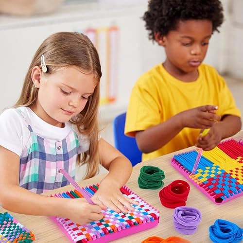 PREBOX Weaving Loom Kit Toys for Kids and Adults, Potholder Loops Crafts for Girls Ages 6 7 8 9 10 11 12, 7" Pot Holder Loom Knitting Kits and Gifts for Kids and Beginners, Make 6 Masterpieces thumbnail 2