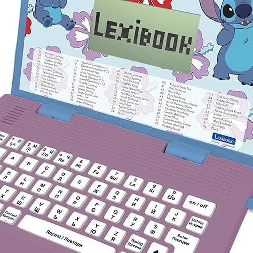 LEXIBOOK, Disney Stitch, Bilingual Bulgarian/English educational computer, Toy for children with 124 language, writing, maths, logic, music activities and games, Blue, JC598Di20 thumbnail 5
