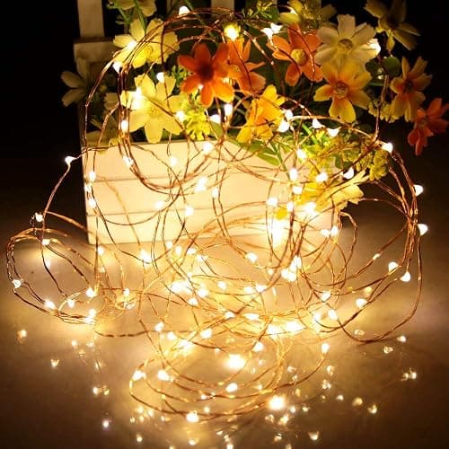 Ariceleo Led Fairy Lights Battery Operated, 1 Pack Mini Battery Powered Copper Wire Starry Fairy Lights for Bedroom, Christmas, Parties, Wedding, Centerpiece, Decoration (5m/16ft Warm White) thumbnail 7