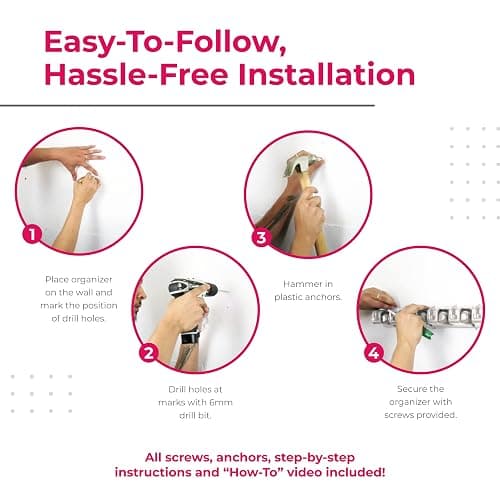 EXTRA GRIP Mop & Broom Holder Wall Mount - Wall Hanging Garden Tool & Utility Closet Organizer, Mop & Broom Hook, Broom Hanger Wall Mount, Mop Broom Organizer, Wall Mounted Broom Rack Mop Storage thumbnail 8
