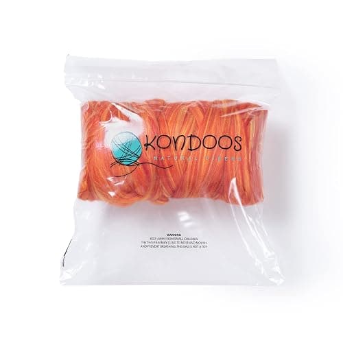 Kondoos Multi Colored Natural Wool roving, 1 lb. Best Wool for Needle Felting, Wet Felting, handcrafts and Spinning. (Dawn, 1lb) thumbnail 3